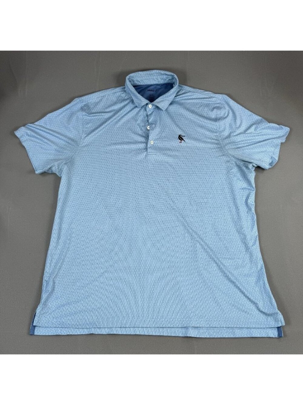 Johnnie-O Polo Shirt Mens Size 2XL Blue Geometric Golf Stretch Performance